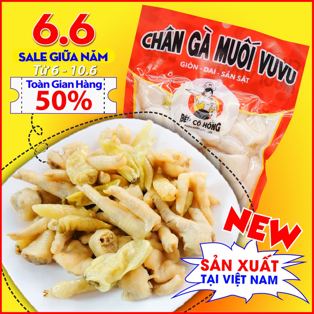 Đồ Ăn Vặt Việt Nam Chân Gà Cay Muối Ớt Bếp Cô Hồng Gói 225 gram