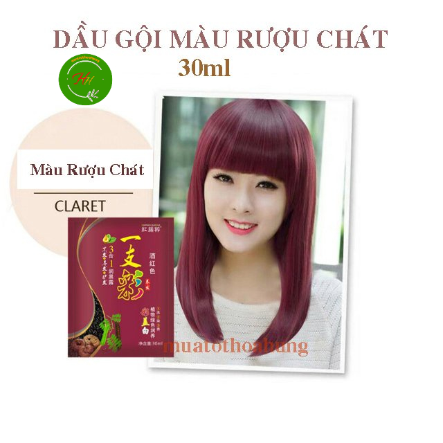 Dầu Gội Nhuộm Màu Tóc Thảo Dược Nuôi Dưỡng Da Đầu Phủ Bạc, Nâu Nhạt, Nâu Đậm, Đỏ Tím