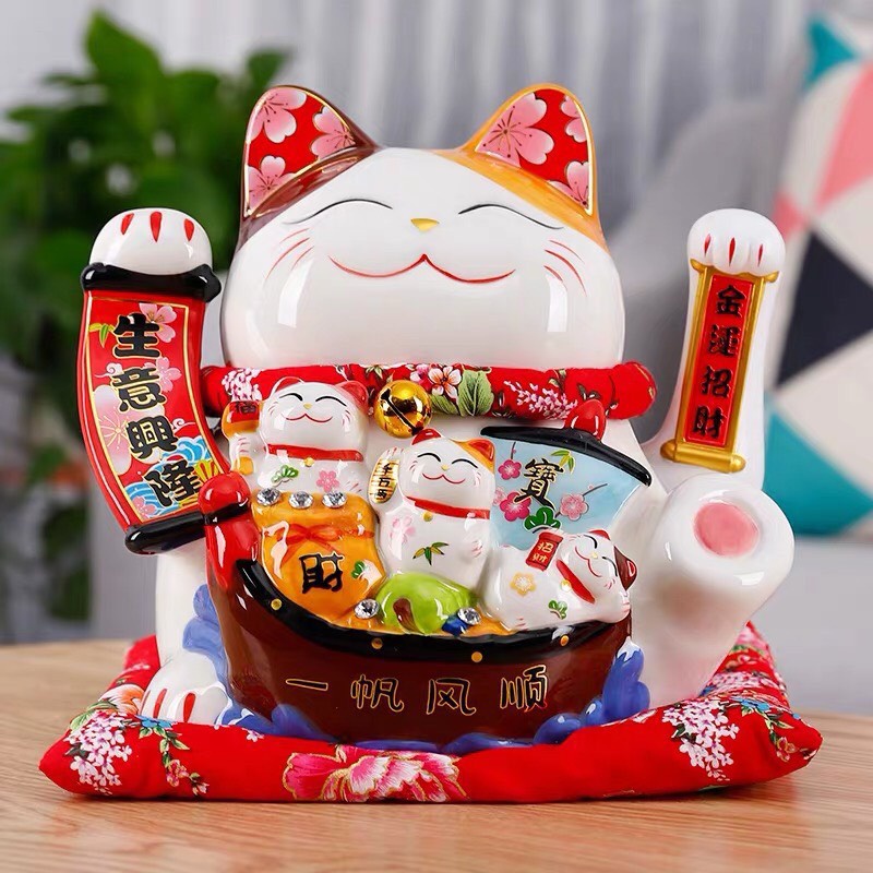 Mèo Thần Tài  Vẫy Tay Size Lớn 30-40cm Nhiều Mẫu Mèo Chiêu Tài Lộc May Mắn Gốm Sứ Cao Cấp