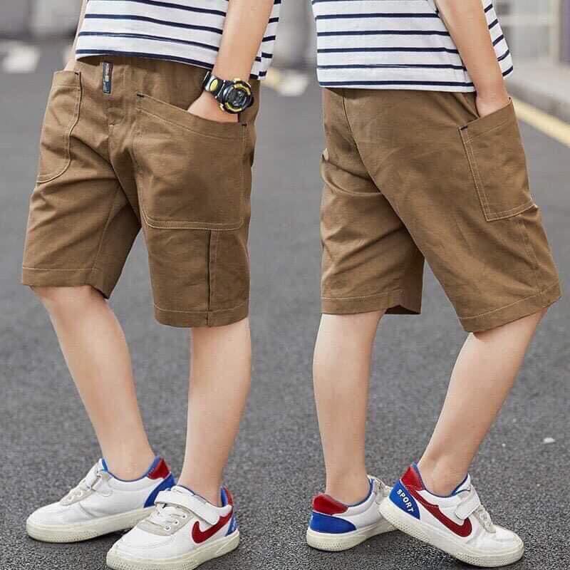( ẢNH THẬT) Quần lửng Kaki túi hộp Hàn Quốc cho bé, chất kaki mềm co dãn cực đẹp