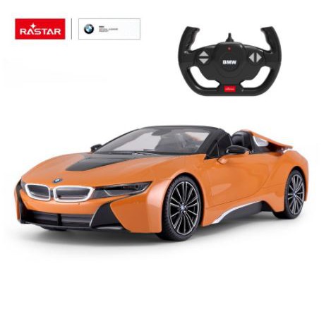 Mô hình xe BMW i8 Roadster điều khiển từ xa đồ chơi RC siêu xe ô tô mui trần Xinghui BMW oranges hãng Rastar cỡ lớn