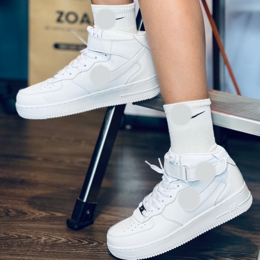 [ TẶNG Tất Cao Cấp ] Giày AF 1 Trắng cao cổ trắng , cổ cao nam nữ, Hot Trend, Giày Thể Thao hot trend