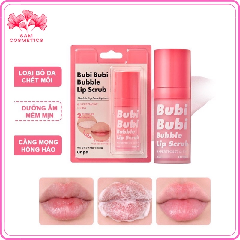 Tẩy Tế Bào Chết,Tẩy Da Chết Môi Bubi Bubi Bubble Lip Scrub 10ml Hàn Quốc