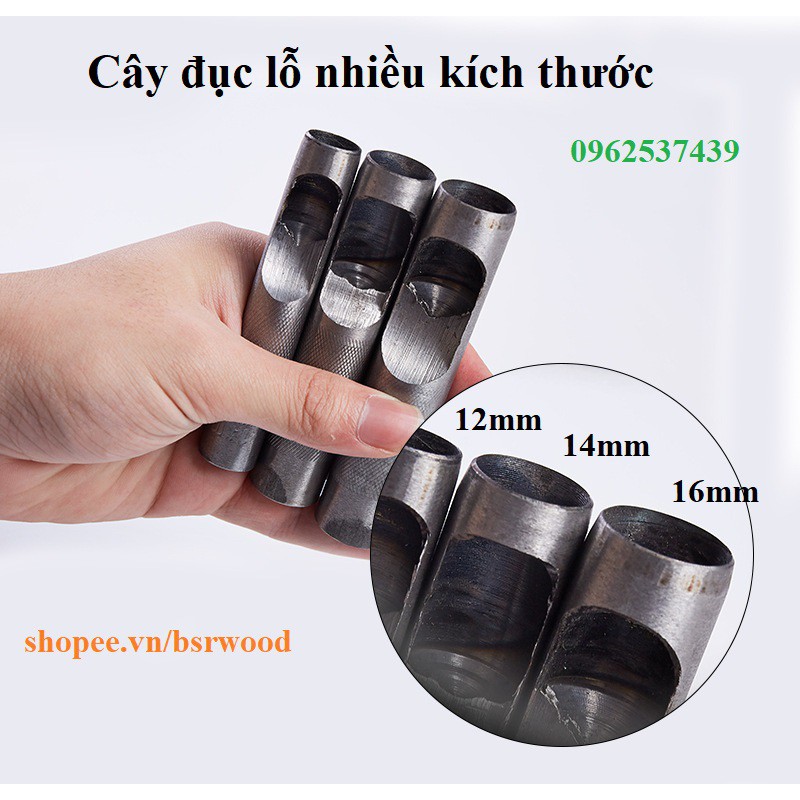 Cây đục lỗ Dụng cụ đục lỗ tròn Size 11-12-13-14-15-16-17-18-19-20-21-22-25-30-35mm Bằng thép Sắc bén Hàng Việt Nam