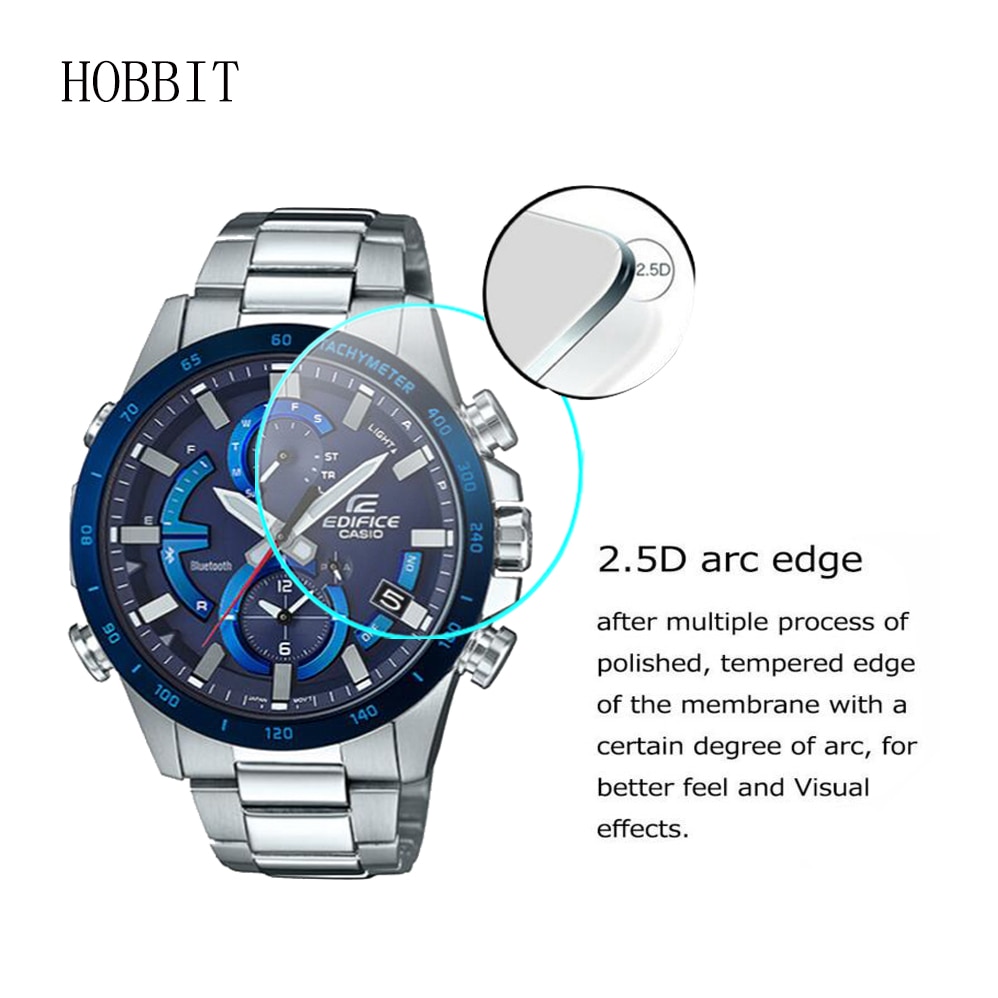 2PCS 9H Tempered Glass For Casio EDIFICE EQB-900DB EQB-900D 1A 2A 2.5D HD Clear Scratch Resistant Guard Glass Easy Install