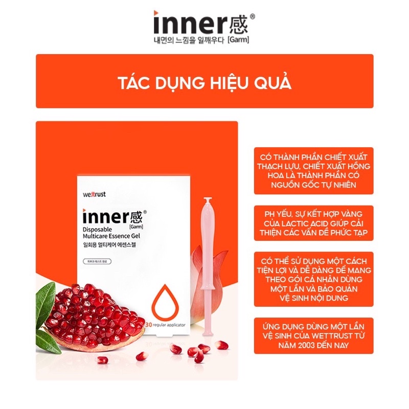 Combo 5 Đũa Thần Inner Gel vệ sinh phụ nữ Wettrust