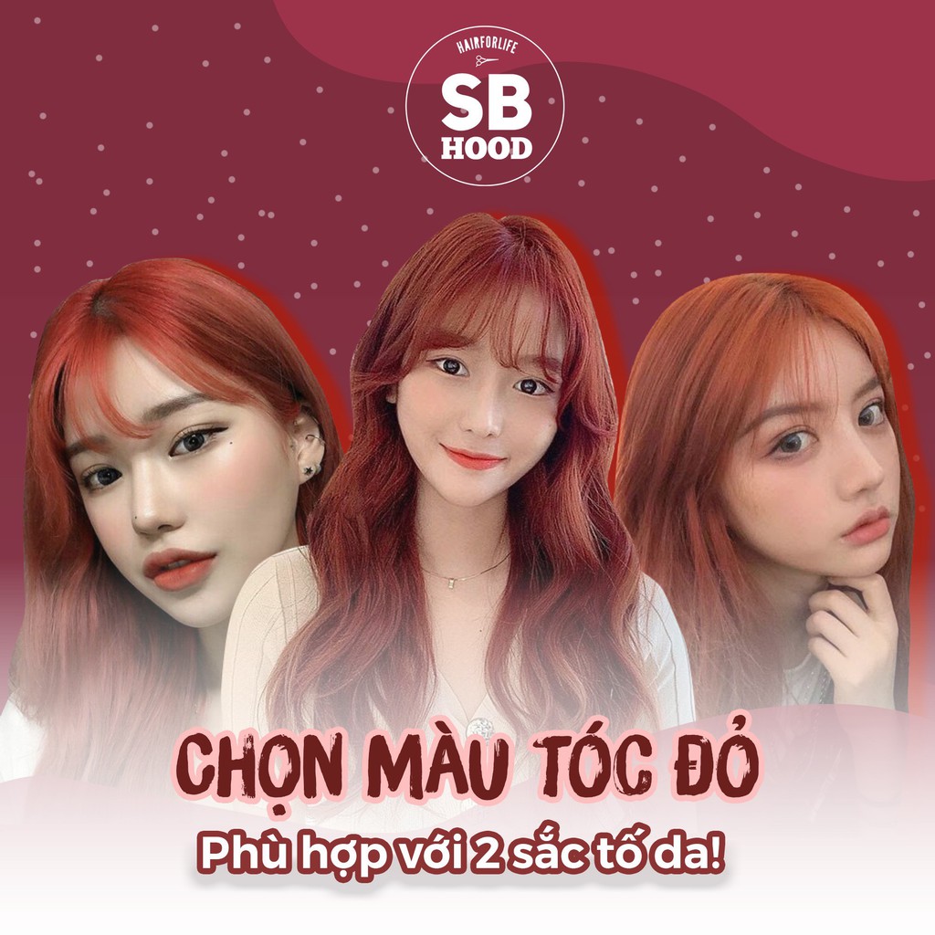 Thuốc nhuộm tóc SB Hood tone màu đỏ, tặng kèm Oxy