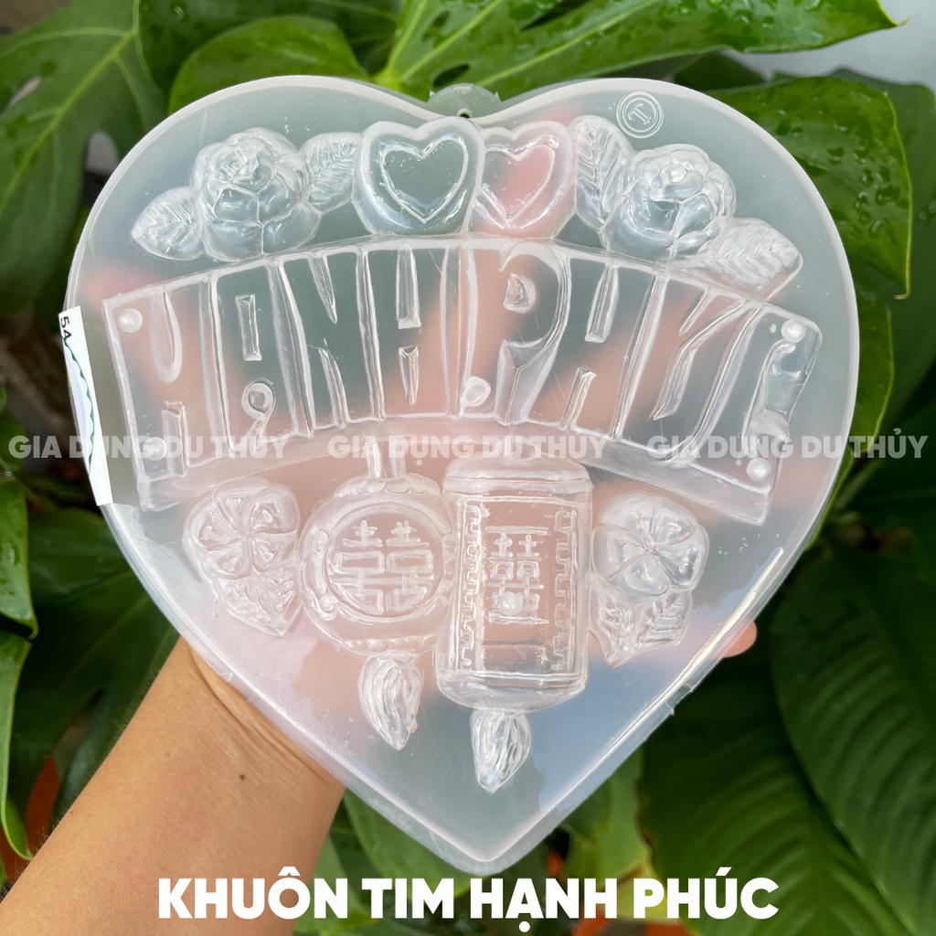 Khuôn rau câu 3d lớn tròn 20 cm, oval 21cm, hình hoa hồng, happy birthday, hoa sen, cá chép, trái tim, song hỷ, con ngựa