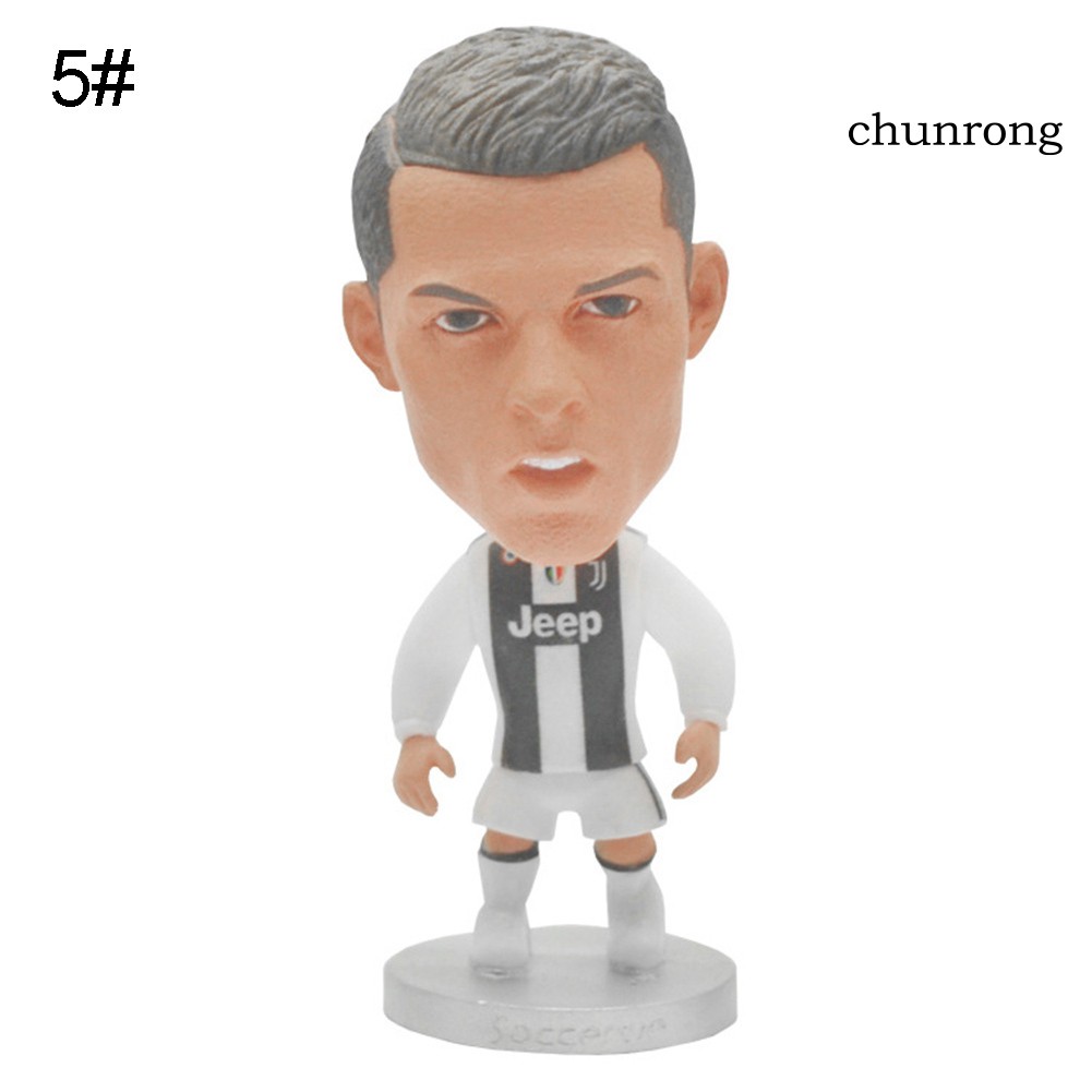 CR+1Pc Mini Manchester United Soccer Player Messi Ronaldo PVC Figurine Toy Gift