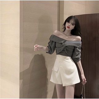 [Ảnh và video] Quần sooc giả váy vạt lệch