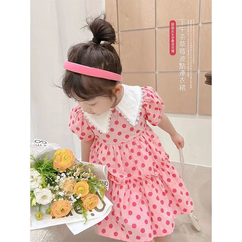 Đầm Công Chúa Tay Ngắn Phồng Họa Tiết Chấm Bi Thời Trang Mùa Hè Hàn Quốc Mới 2022