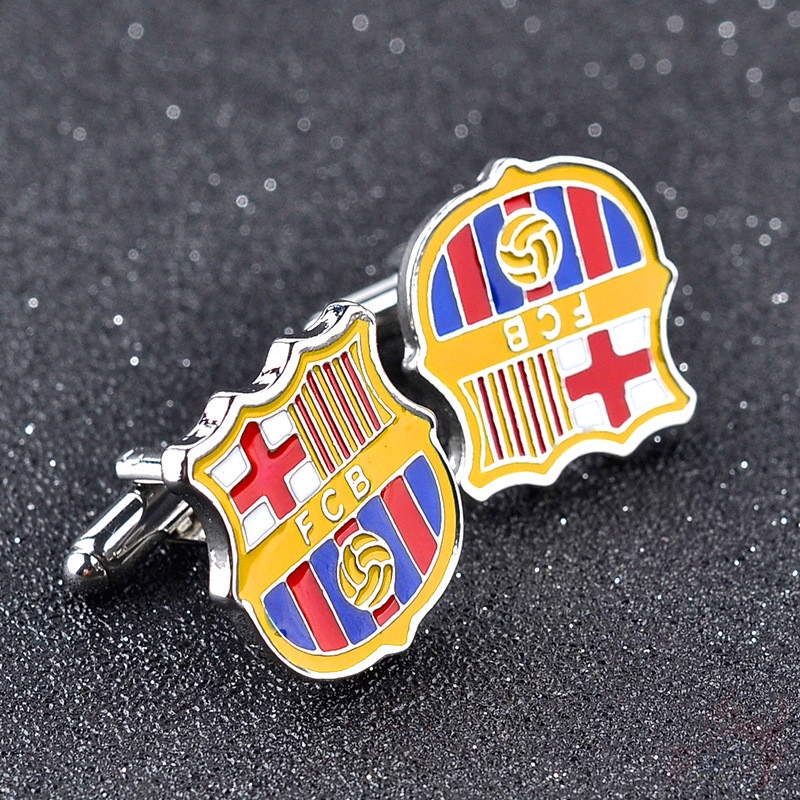 > Ready Stock < ❉ Fútbol Club Barcelona Cuff Button ❉2Pcs/Pair Football Club FCB Shirt Cufflinks