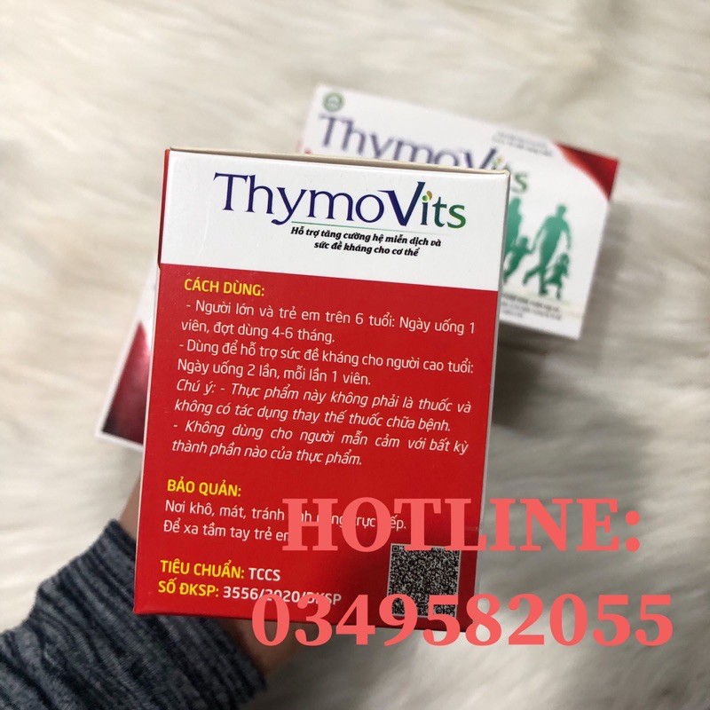 THYMOVITS - tăng cường hệ miễn dịch hộp 60 viên nang mềm - vitamin c - lysin hcl - vitamin b1 - thymomodulin