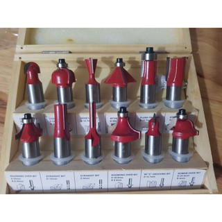 BỘ MŨI PHAY GỖ  12ly -12 món