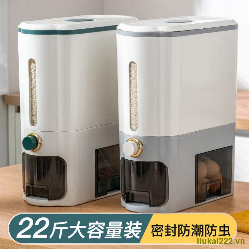 Thùng đựng gạo thông minh bằng nhựa chống ẩm mốc côn trùng có bánh xe và nắp đậy 10kg