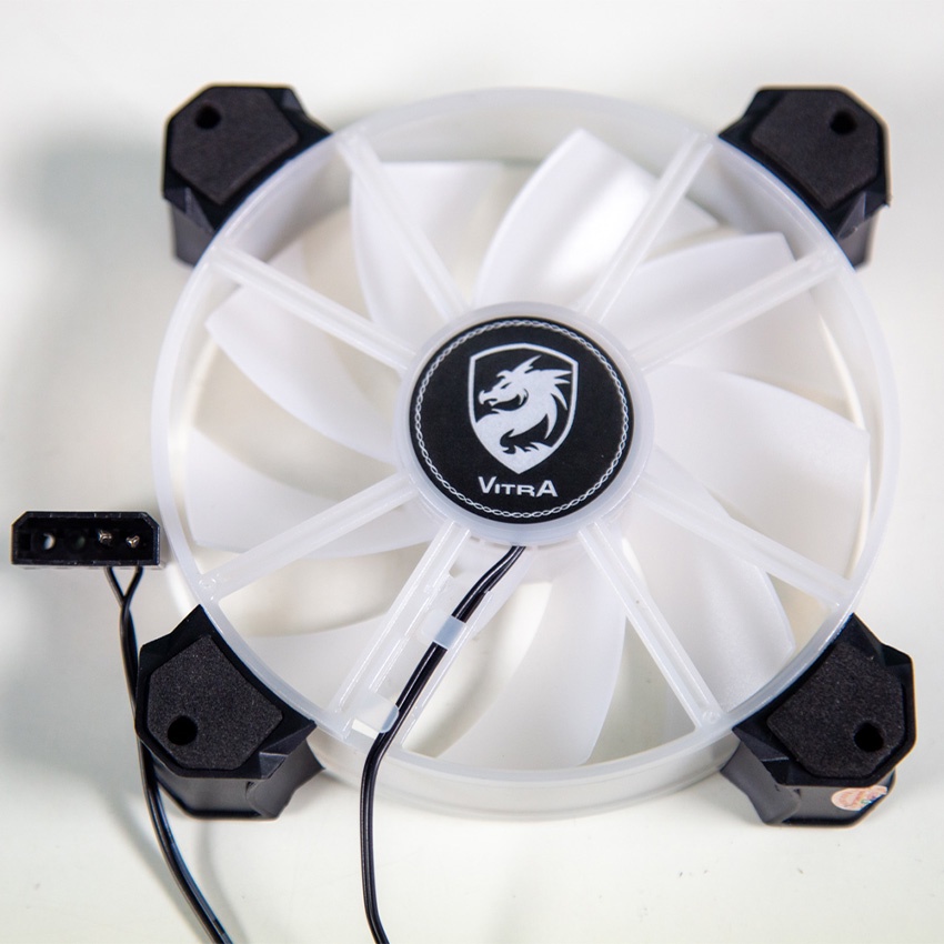 Quạt tản nhiệt, Fan Case Vitra Trắng Led RGB 12cm