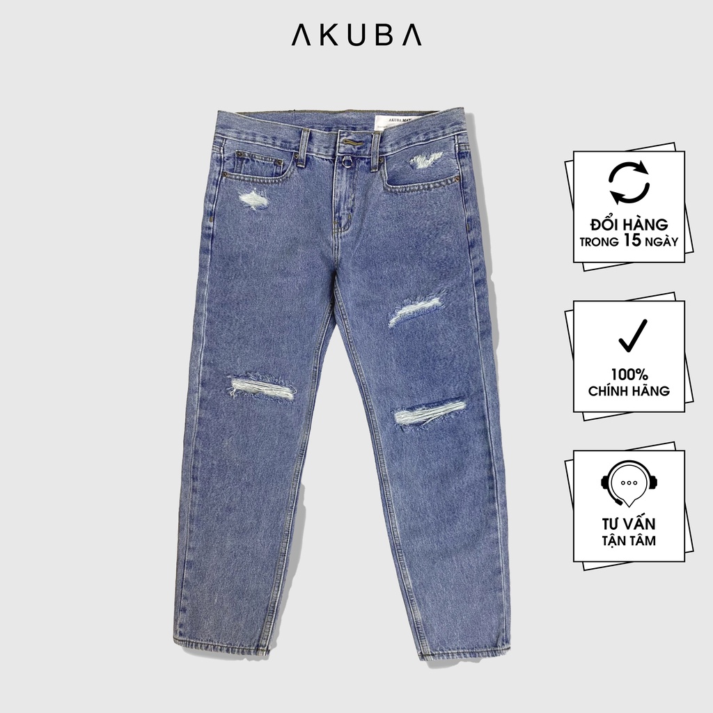 Quần jeans nam dài AKUBA form SLIM phong cách thời trang nam cổ điển cao cấp | 01D0157