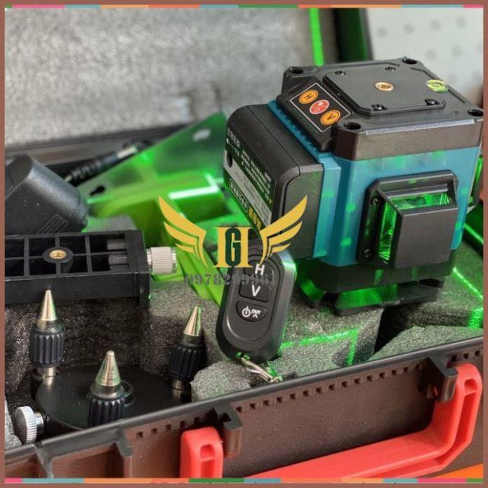 Máy Bắn Cốt 12 Tia Xanh Máy Cân Bằng Laser Ma kita Điều Khiển Từ Xa, 2 Pin Sạc, Tặng Kèm Chân Trụ 1m2