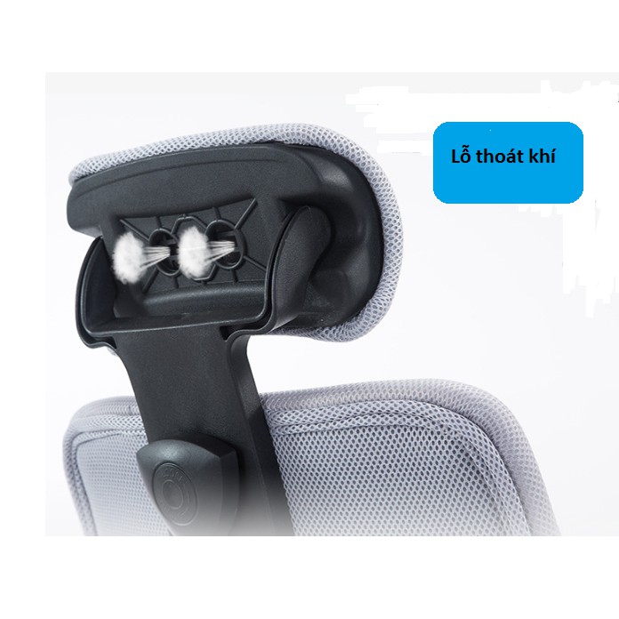 Ghế Xoay Văn Phòng 2 in 1, Ghế công thái học Tựa Đầu 3D, Lưng có thể ngả 145°, Bảo Vệ Cột Sống Lưng