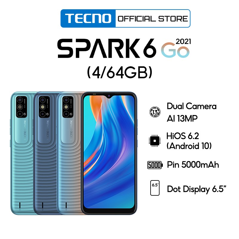 Điện thoại Tecno Spark 6 Go (2GB+32GB/4GB+64GB) Pin 5000mAh