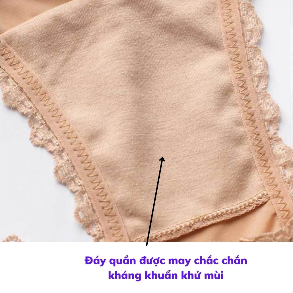 Quần lót nữ lụa băng 2 mảnh ren viền sexy, Quần chíp nữ thun lạnh đính nơ gợi cảm JOCOSI L829