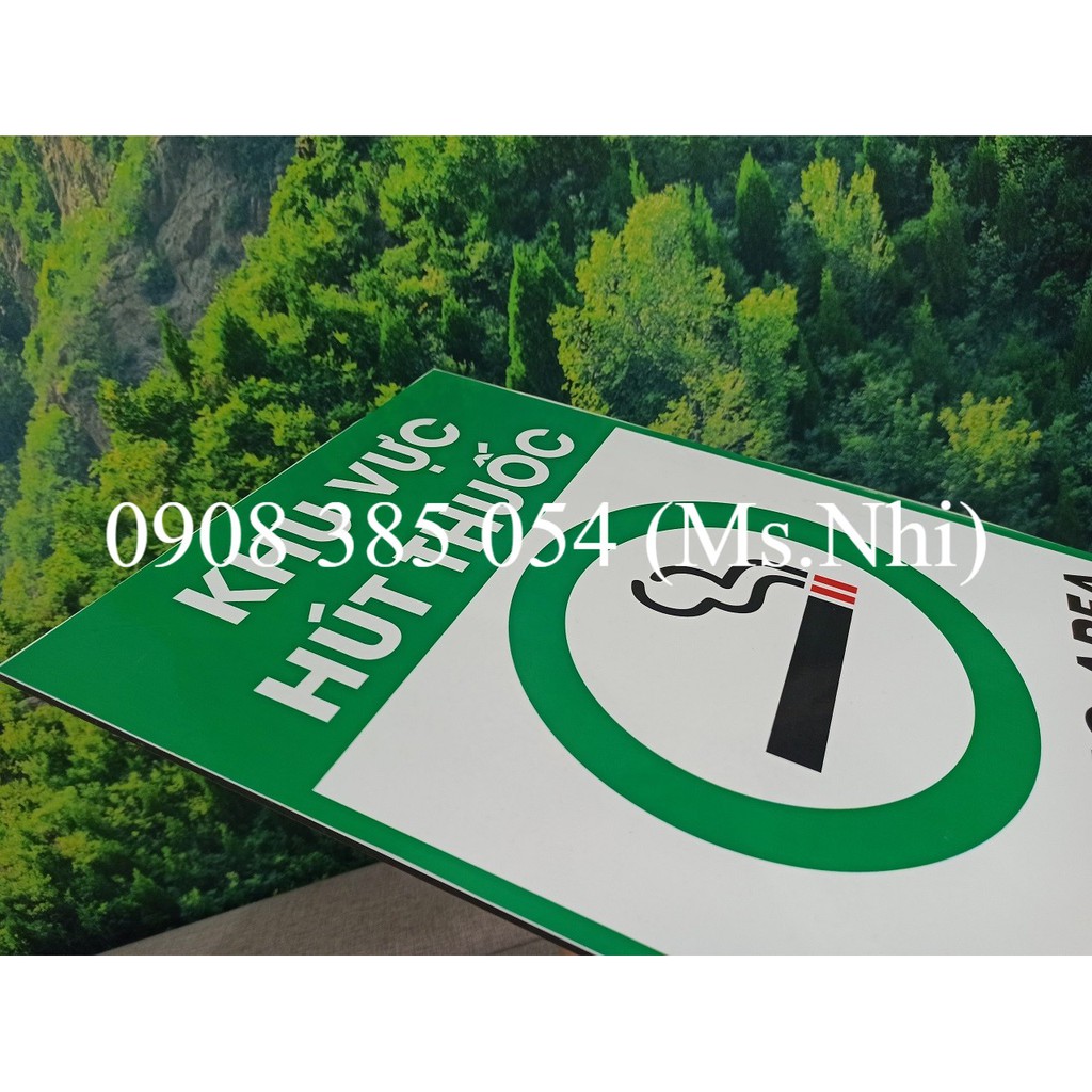 Biển báo khu vực hút thuốc bằng chất liệu Alu siêu nhẹ- KT 30x40cm- Hình thật