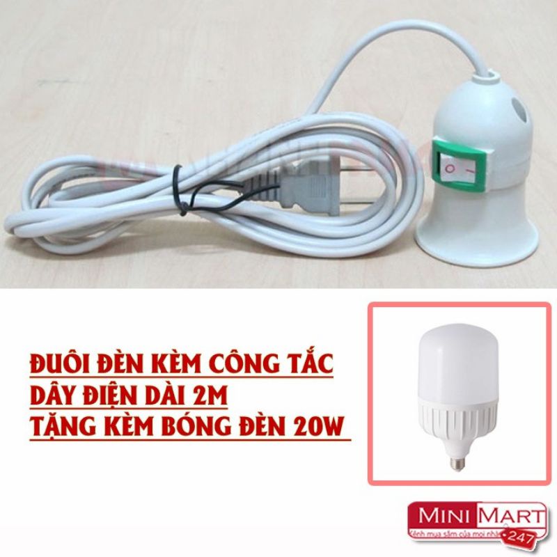 Bộ bóng điện kèm dây 7m sẵn đui phích cắm