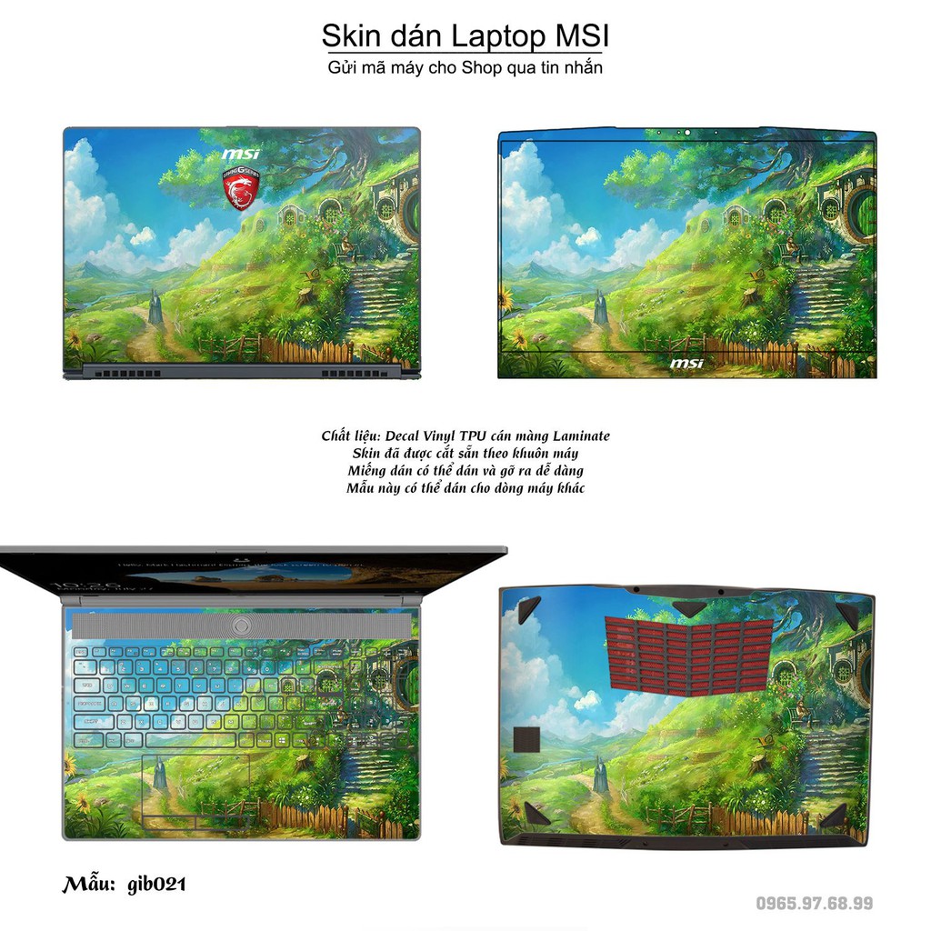 Skin dán Laptop MSI in hình Ghibli anime (inbox mã máy cho Shop)