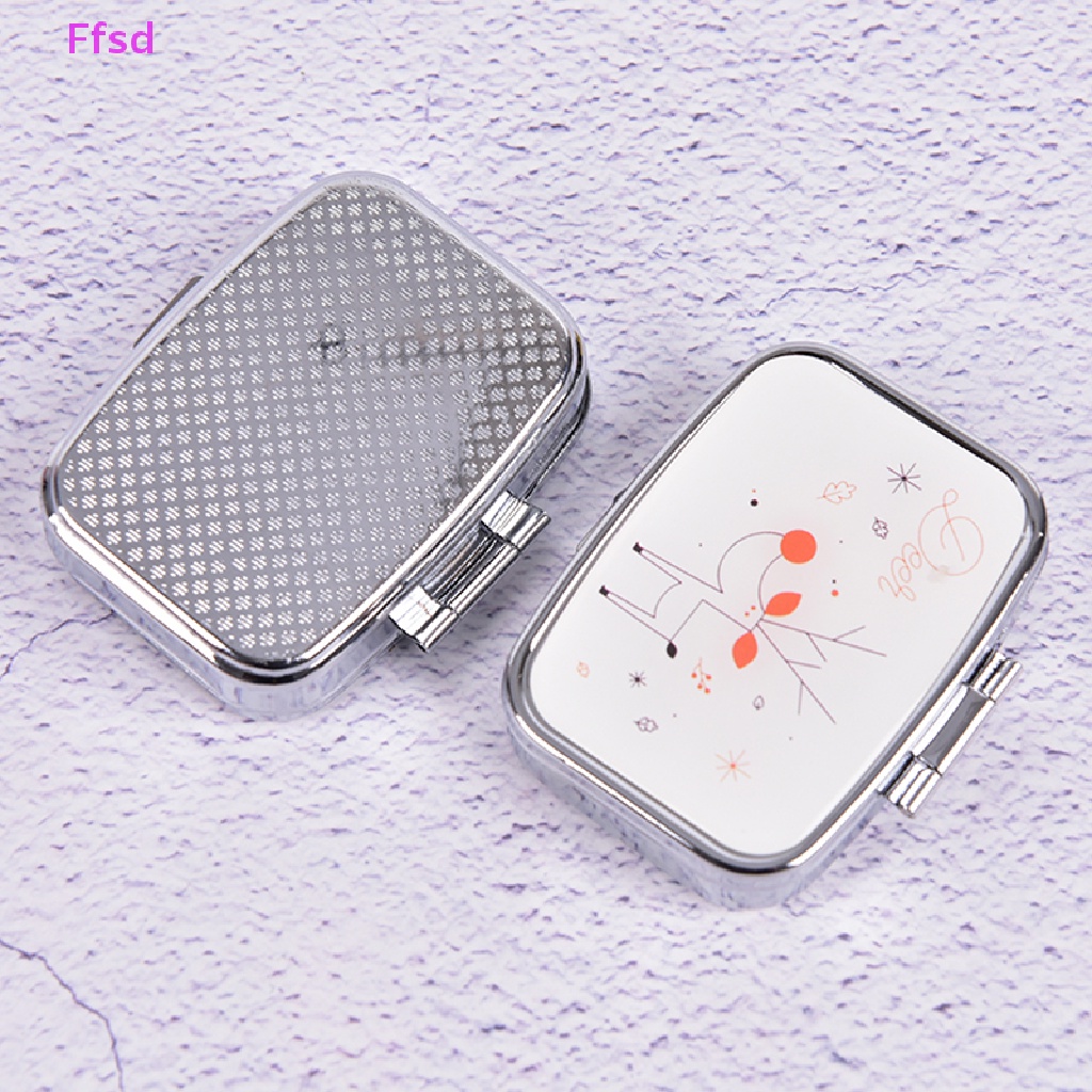 Hộp Đựng Thuốc Viên Hình Vuông Bằng Kim Loại Gấp Gọn Tiện Lợi