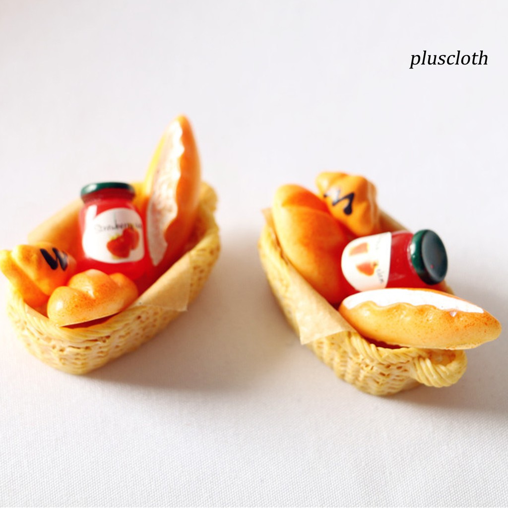 Mô Hình Rổ Bánh Mì Mini Trang Trí Nhà Búp Bê Xinh Xắn