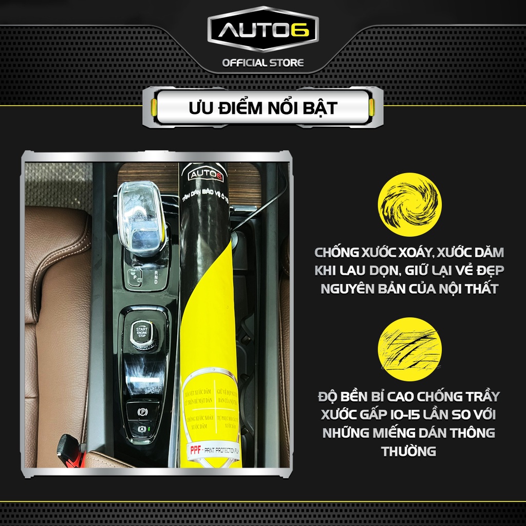 Bộ 6 chi tiết Film PPF trong suốt dán xe VOLVO XC60 2017-2023 chống xước bảo vệ nội thất ô tô - AUTO6