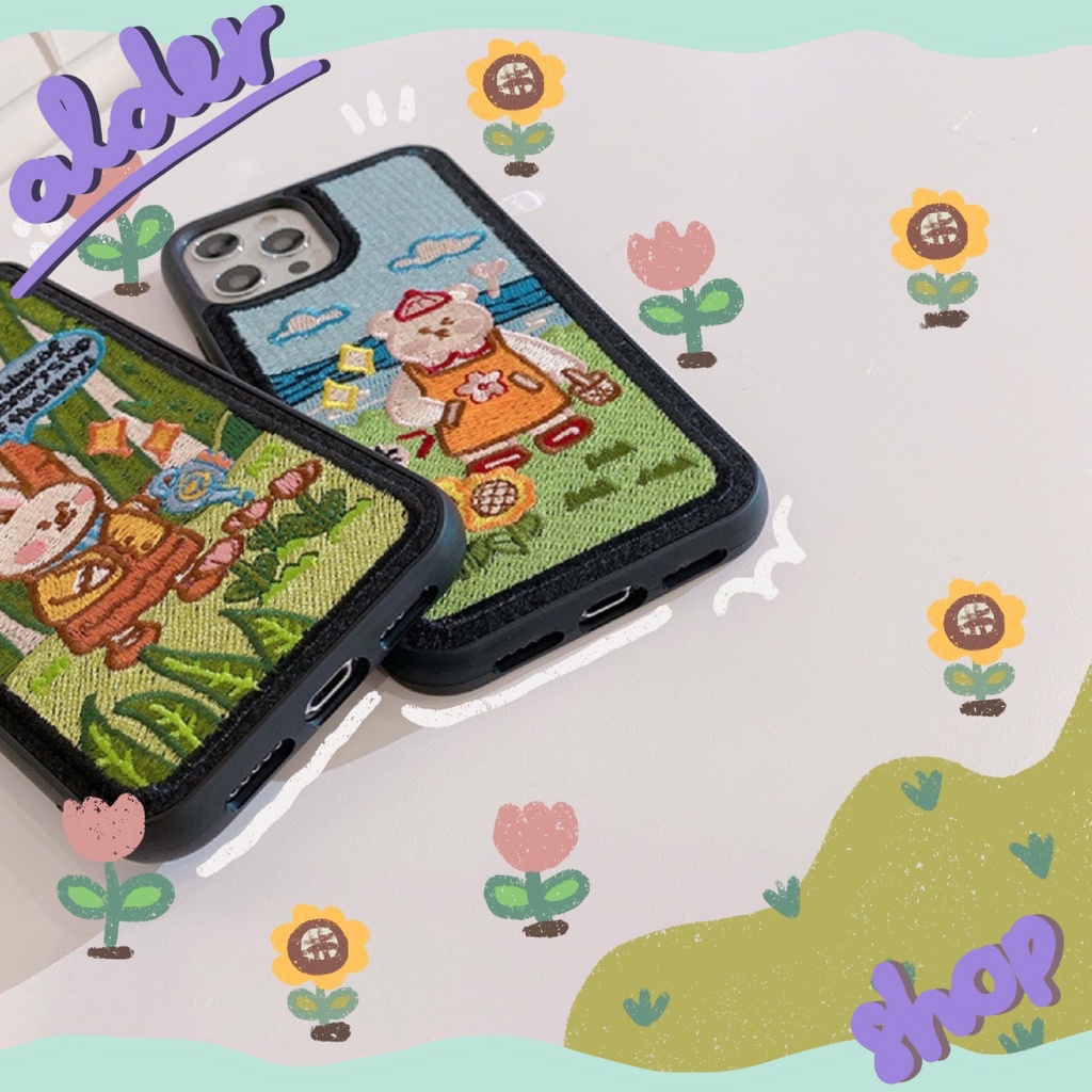 Ốp lưng/Case iphone thêu Bear & Rabbit