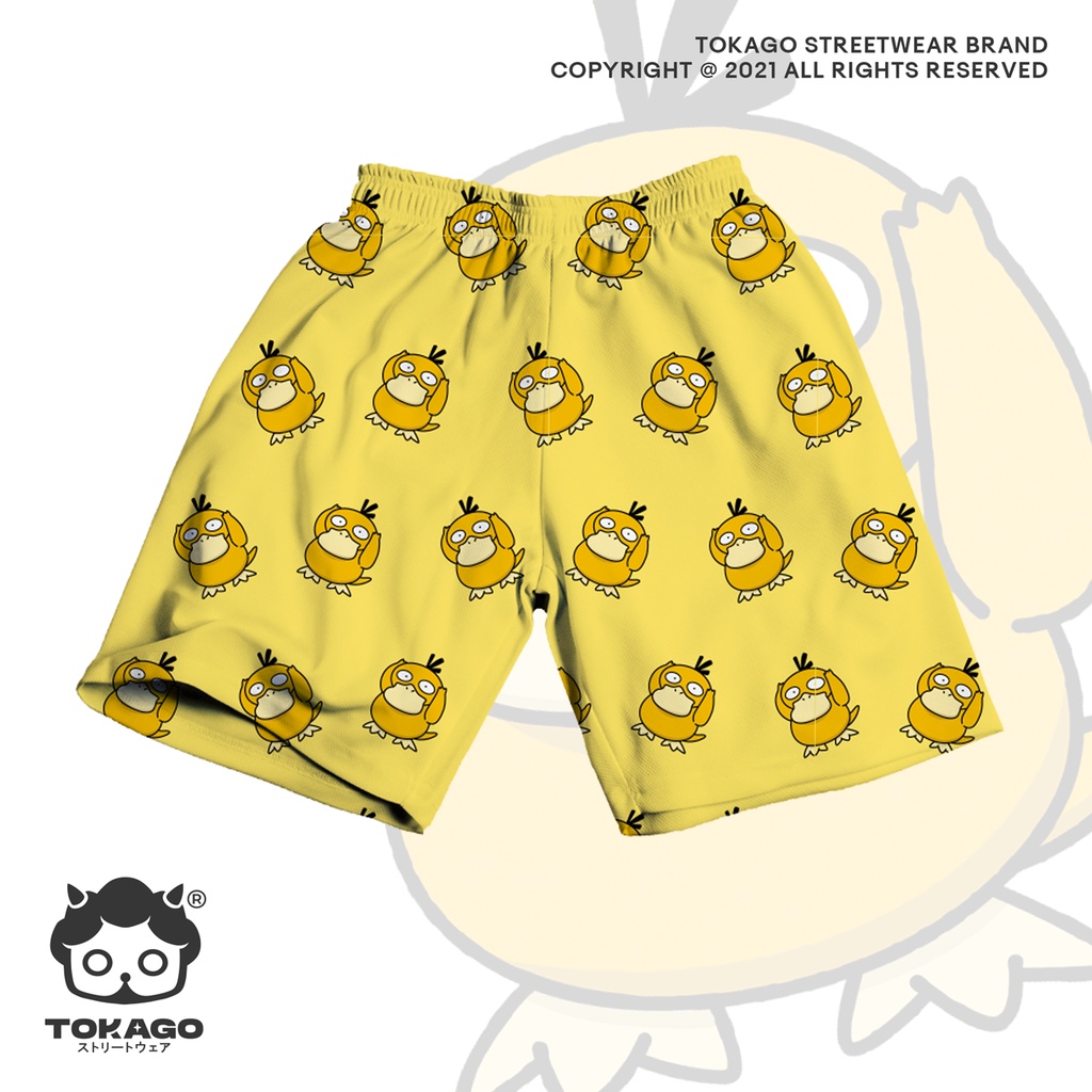 Quần đùi Tokago đi biển họa tiết cartoon, quần lửng ống ngắn mặc nhà nam nữ cotton, freesize