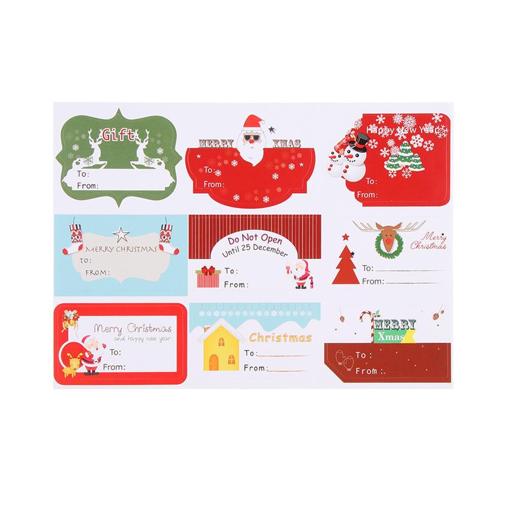 Set 10 Tờ Giấy Dán Trang Trí Quà Tặng Giáng Sinh Tự Dính DIY