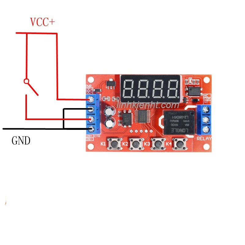 Mạch hẹn giờ bật tắt thiết bị màn hình 4 số có opto cách ly 12v 32 chế độ làm việc