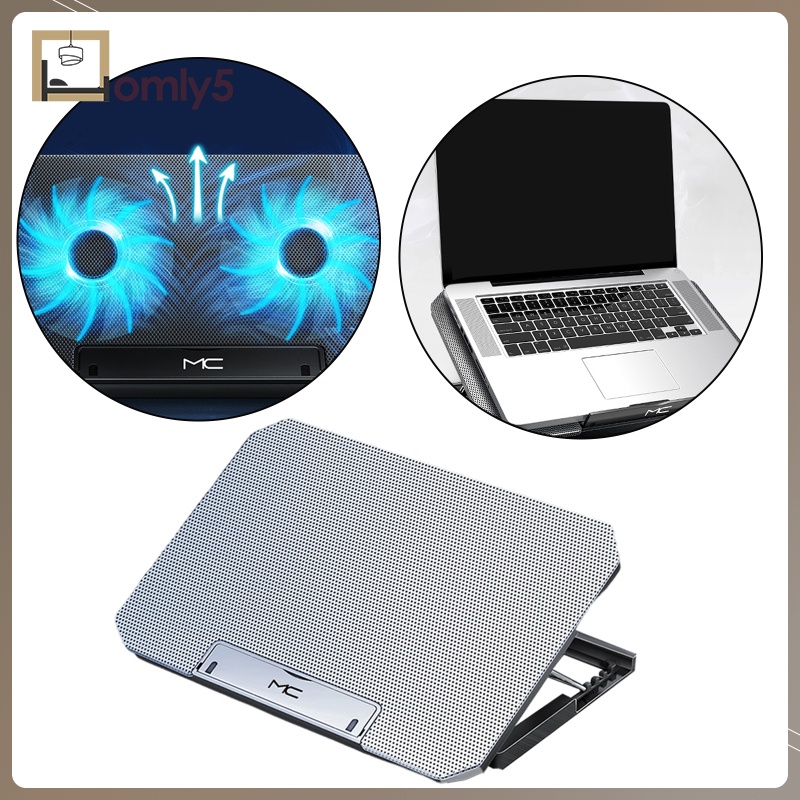 Đế Tản Nhiệt Laptop Chơi Game 12-17 Inch Có 2 Quạt Tản Nhiệt Không Gây Ồn Và 4 Độ Cao Điều Chỉnh Được Cùng 2 Cổng USB