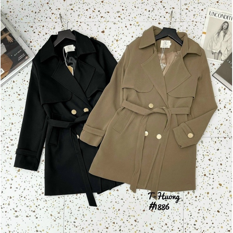 Áo mangto cúc đồng dáng lỡ hot hit 2023