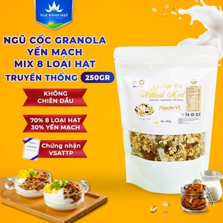 Ngũ cốc Granola Siêu Hạt & Quả sấy ăn kiêng cùng yến mạch, mật ong rừng bếp nhà Vua Bánh Hạt