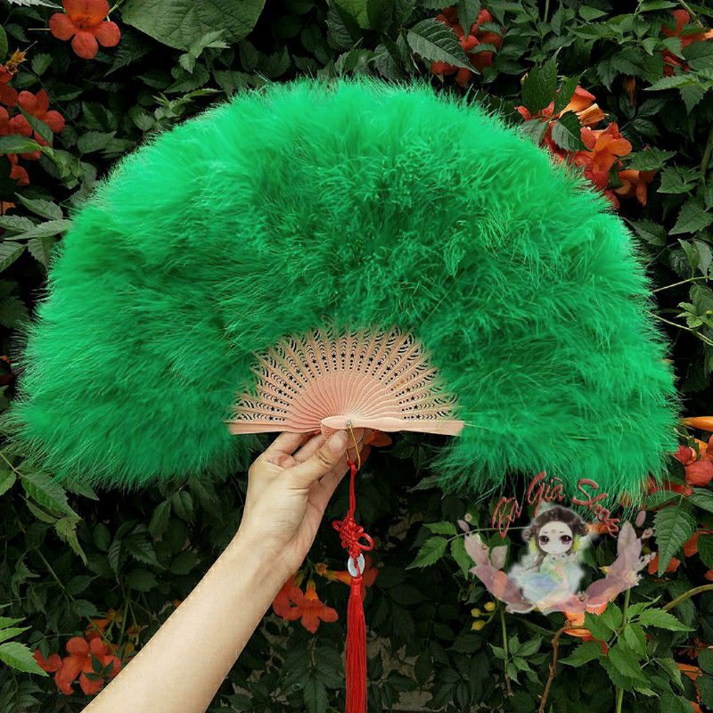 Quạt lông vũ đạo cụ chụp hình