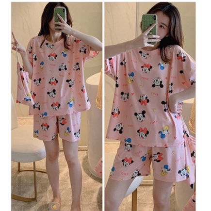 Bộ Đồ Mặc Nhà ,Bộ Ngủ Nữ Cotton Cute Cộc Tay Xinh Xắn Siêu Hot HT01
