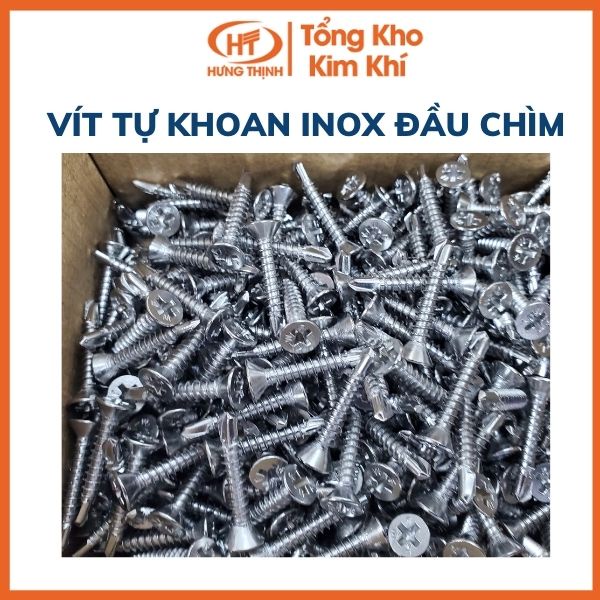 Vít Tự Khoan Inox Đầu Chìm 1kg Nhiều Kích Thước