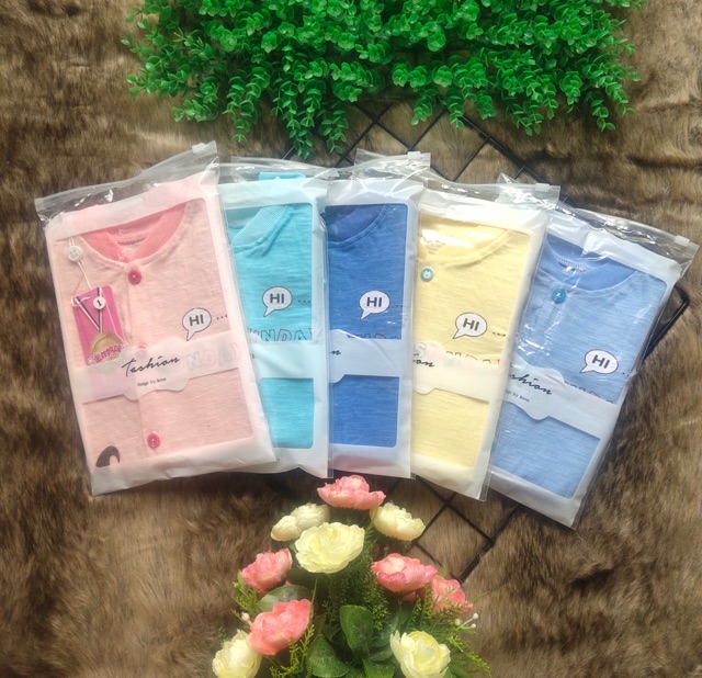 Bộ body dài tay cotton nỉ cho bé sơ sinh đến 9kg