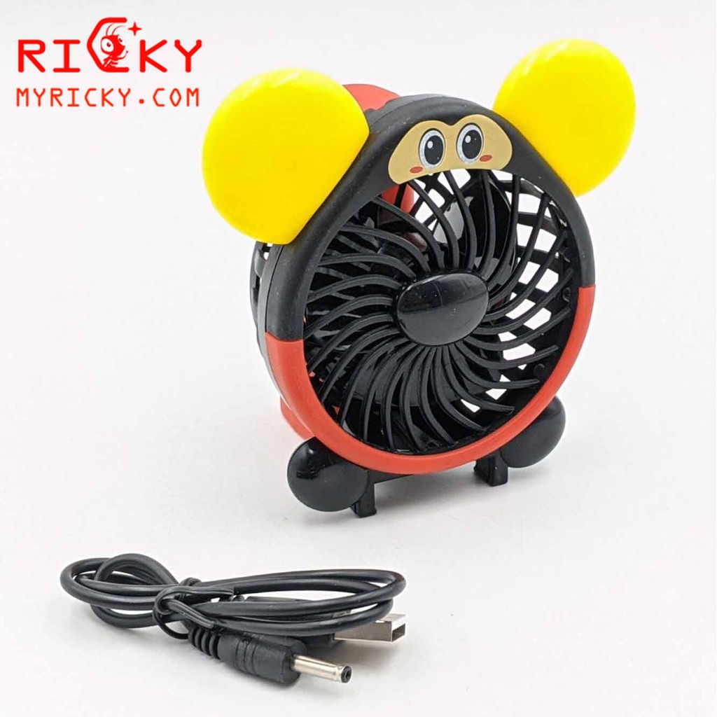 Quạt mini cầm tay Chuột Mickey - Tốc độ cao siêu mát - Pin sạc