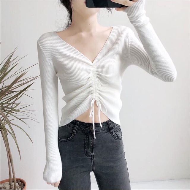 Áo len rút ngực ullzang