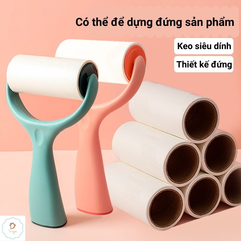 Cây lăn bụi làm sạch quần áo ga giường cuộn giấy siêu dính thiết kế đứng có 4 màu sắc