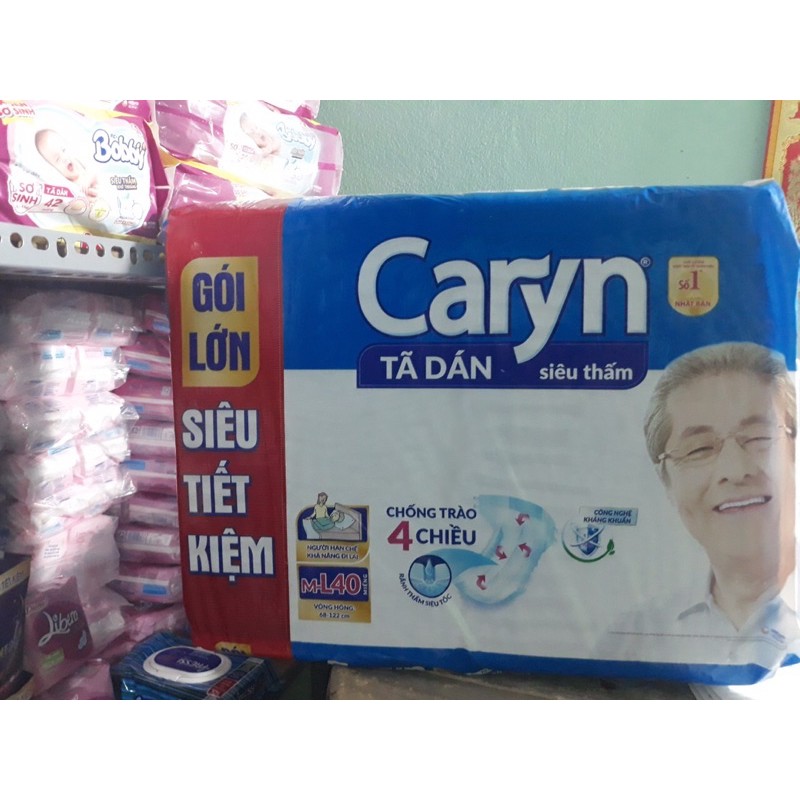 Tã dán Caryn siêu thấm M-L 40 (gói 40 miếng)