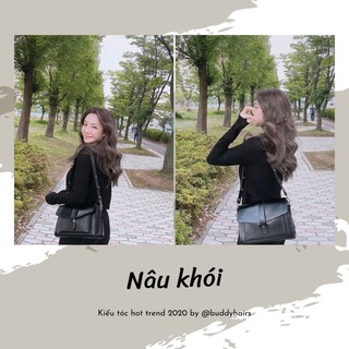 Thuốc nhuộm tóc màu Nâu khói trầm không cần dùng Thuốc tẩy tóc ❤️Freeship❤️ Combo thuốc nhuộm tặng trợ nhuộm buddyhairs