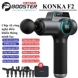 Máy Massage Cầm Tay Thư Giãn booster KONKA F2 8 Đầu 99 Tốc Độ giúp bạn giảm đau cơ do tập gym, massa thư giãn toàn thân