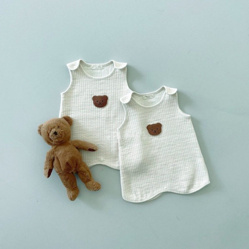Túi ngủ chần bông/ Xô muslin thêu hình Gấu Thỏ Cho Bé 1- 4 Tuổi Hàn Quốc