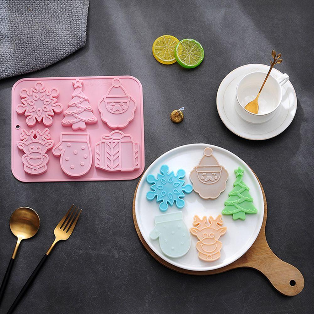 Khuôn Silicone Làm Xà Phòng 6 Ô Chủ Đề Giáng Sinh